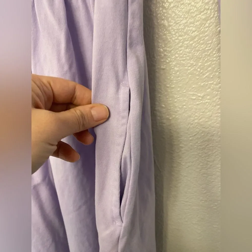 Old Navy lavender long sleeve ribbed-knit dress square neckline pockets XL 14-16